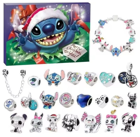 Calendario Stitch: 2 Pulseras + 24 Charms Sorpresa